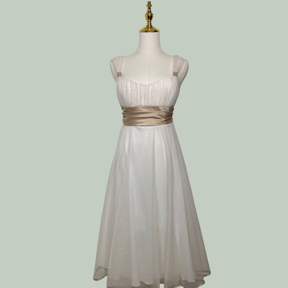 speechless NWT white gold glitter dress Y2K princess coquette romantic fairy